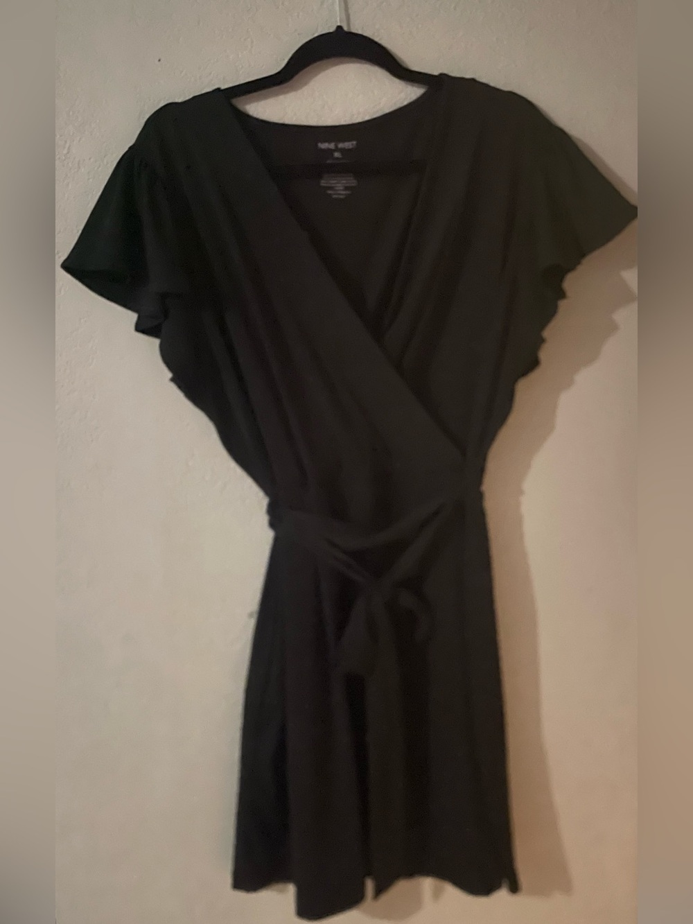 Nine West Black Wrap Dress with Tie Waist